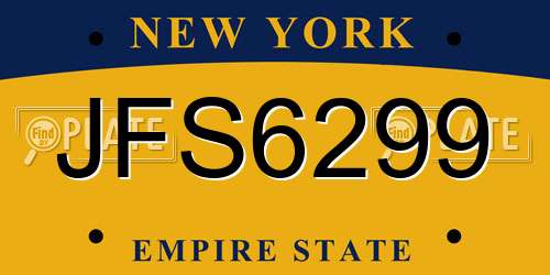 JFS6299 New York License Plate