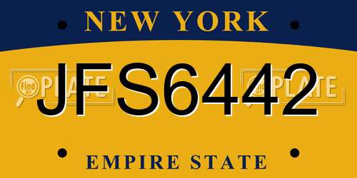 JFS6442 New York License Plate