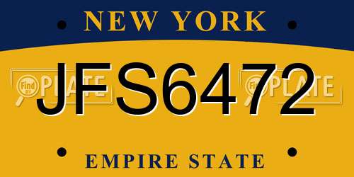 JFS6472 New York License Plate