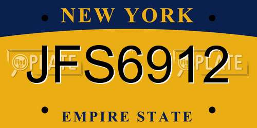 JFS6912 New York License Plate