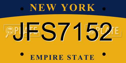 JFS7152 New York License Plate