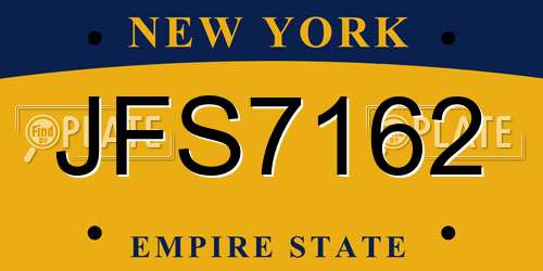 JFS7162 New York License Plate