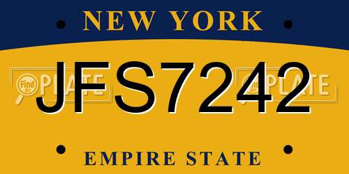 JFS7242 New York License Plate