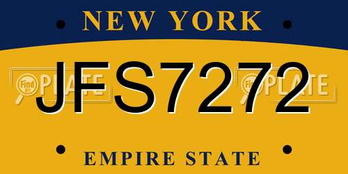 JFS7272 New York License Plate