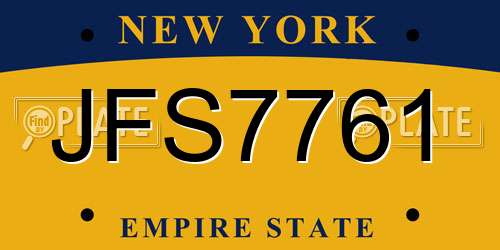 JFS7761 New York License Plate