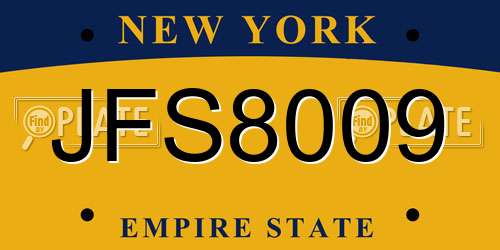 JFS8009 New York License Plate