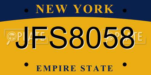 JFS8058 New York License Plate