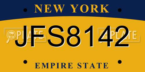 JFS8142 New York License Plate