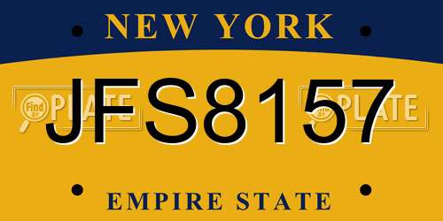 JFS8157 New York License Plate