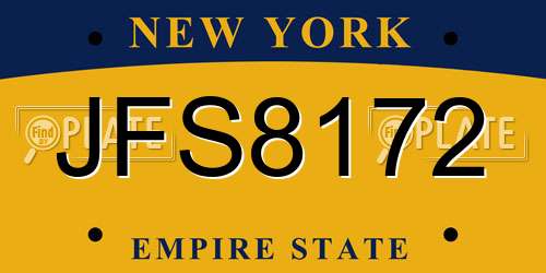 JFS8172 New York License Plate