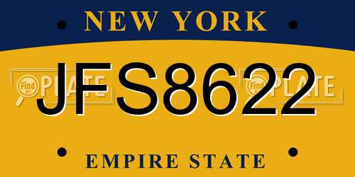 JFS8622 New York License Plate