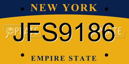 JFS9186 New York License Plate