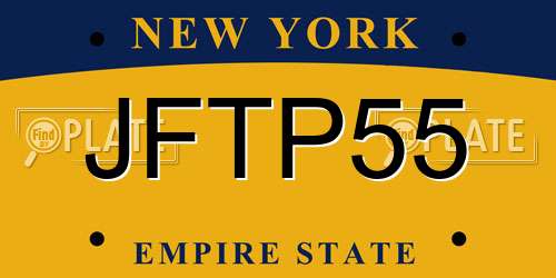 JFTP55 New York License Plate