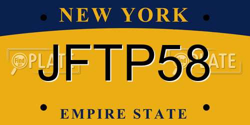 JFTP58 New York License Plate