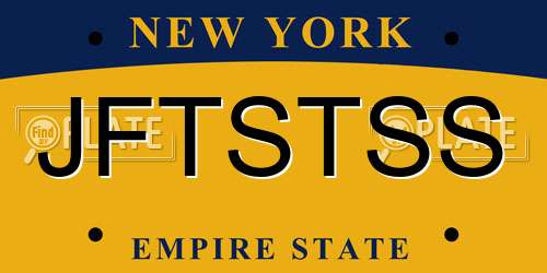 JFTSTSS New York License Plate