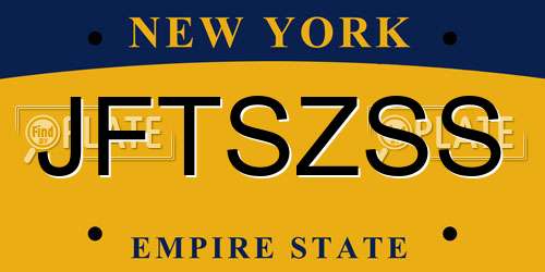 JFTSZSS New York License Plate