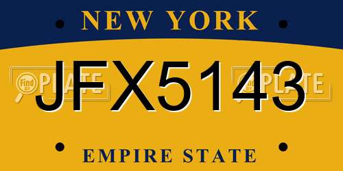 JFX5143 New York License Plate