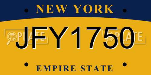 JFY1750 New York License Plate