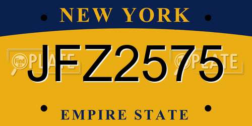JFZ2575 New York License Plate