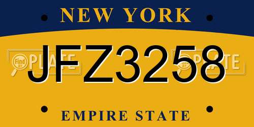 JFZ3258 New York License Plate
