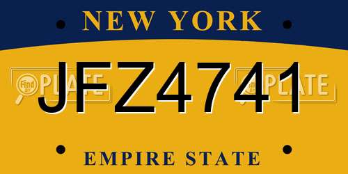 JFZ4741 New York License Plate