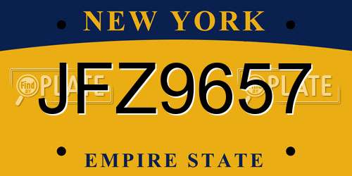 JFZ9657 New York License Plate