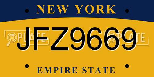 JFZ9669 New York License Plate