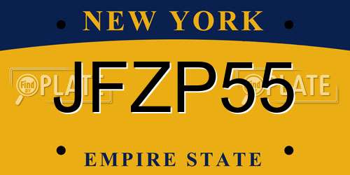 JFZP55 New York License Plate