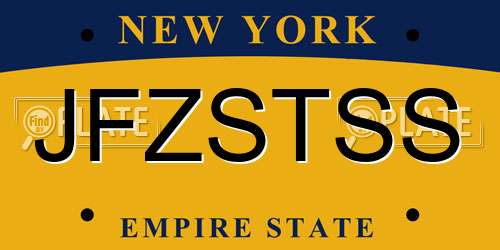 JFZSTSS New York License Plate
