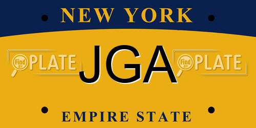 JGA New York License Plate