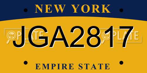 JGA2817 New York License Plate