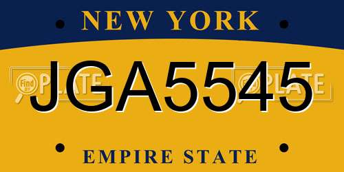 JGA5545 New York License Plate