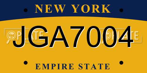JGA7004 New York License Plate
