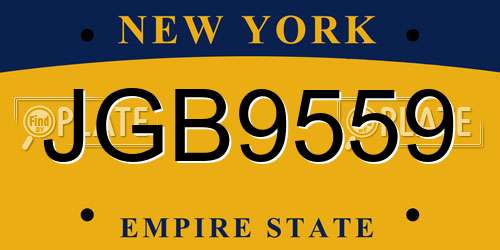 JGB9559 New York License Plate
