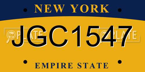 JGC1547 New York License Plate