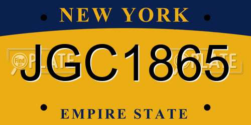 JGC1865 New York License Plate