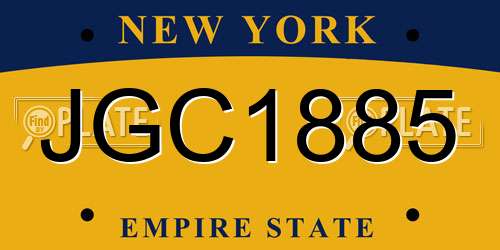 JGC1885 New York License Plate