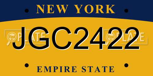 JGC2422 New York License Plate