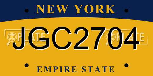 JGC2704 New York License Plate