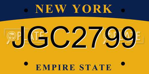 JGC2799 New York License Plate