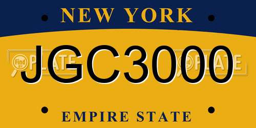 JGC3000 New York License Plate
