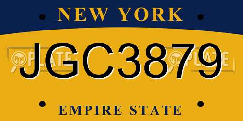 JGC3879 New York License Plate