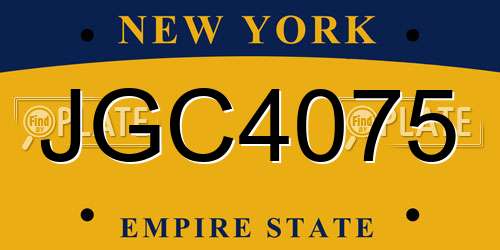 JGC4075 New York License Plate