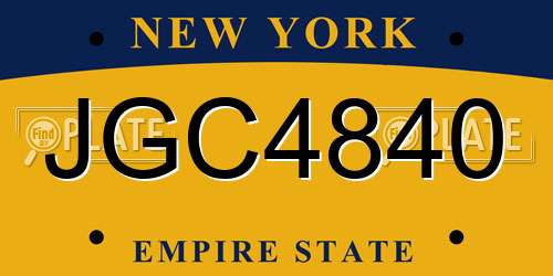 JGC4840 New York License Plate