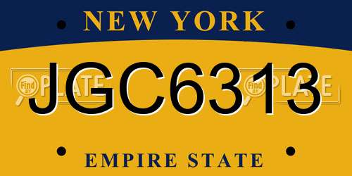 JGC6313 New York License Plate