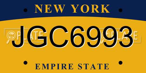 JGC6993 New York License Plate