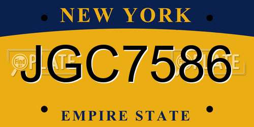 JGC7586 New York License Plate