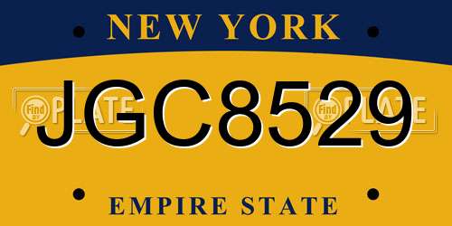 JGC8529 New York License Plate