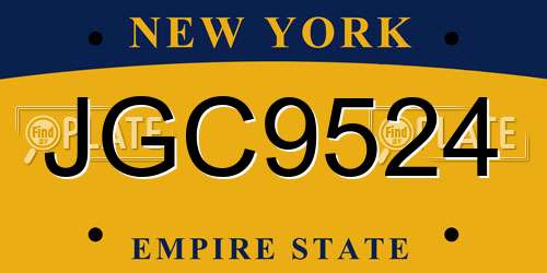 JGC9524 New York License Plate
