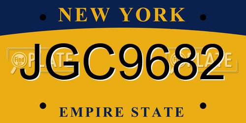 JGC9682 New York License Plate